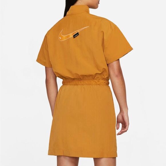 Nike Women's Sportswear Swoosh Woven Dress - NWT - Desert Ochre - Picture 3 of 12